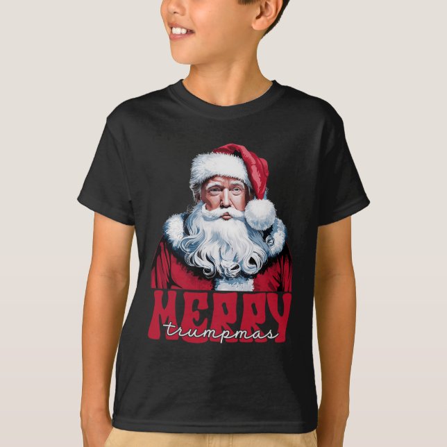 Merry Trumpmas Santa Trump jul Pajamas Funny T Shirt (Framsida)