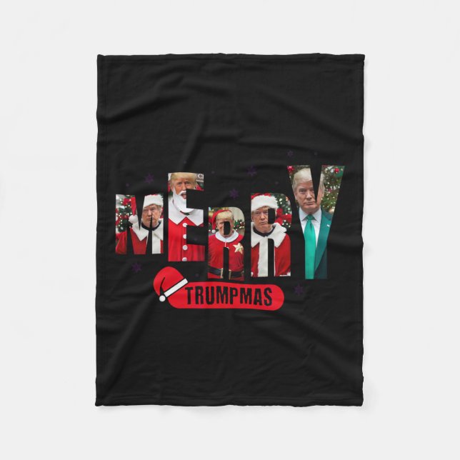 Merry Trumpmas Santa Trump jul Pajamas Humor Fleecefilt (Framsidan)