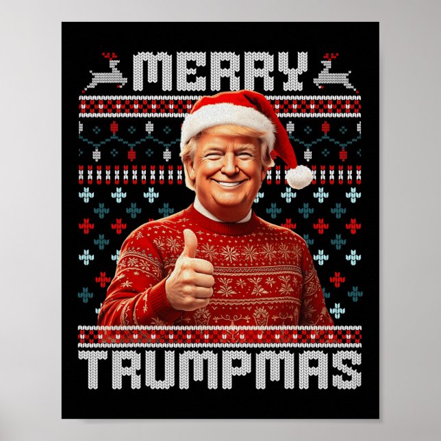 Merry Trumpmas Santa Trump jul Pajamas Ugly Poster (Framsidan)
