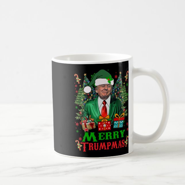 Merry Trumpmas Santa Trump-Vintagen Jul Ugly Kaffemugg (Höger)