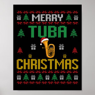 Merry Tuba julfuny Tuba Player Ugly Julafton H Poster