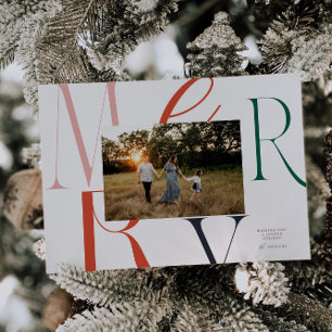 MERRY Typography-julkort Julkort