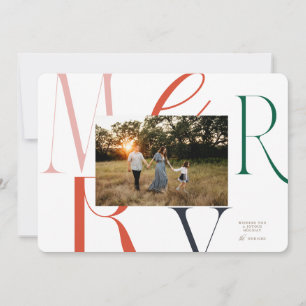 MERRY Typography-julkort Julkort