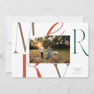 MERRY Typography-julkort Julkort