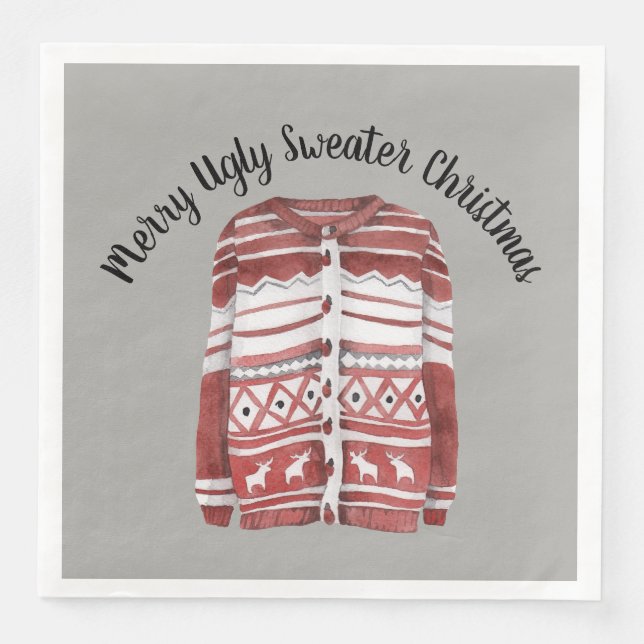 Merry Ugly Sweater jul Pappersservett (Framsida)