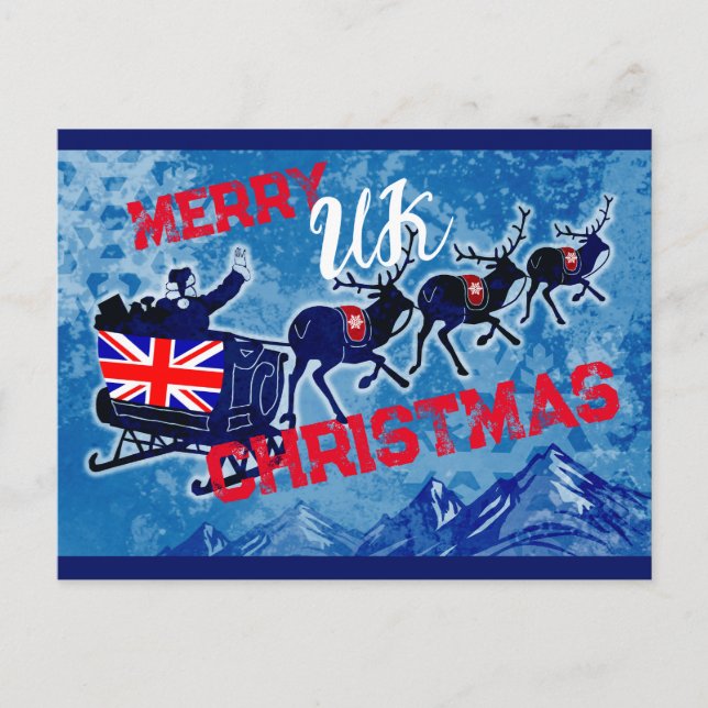 Merry UK flagga julvykort Helg Vykort (Framsida)