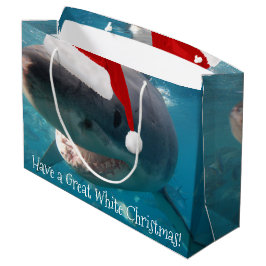 Merry Underbar White jul-Shark Santa Hat Funny