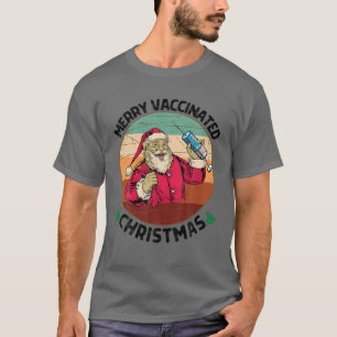 Merry Vaccinerad jul Retro Pro Science Santa Santa T Shirt