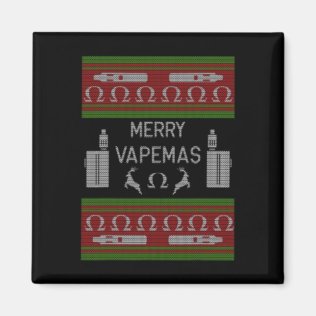 Merry Vapemas - Vaping Ugly julsötare Magnet (Framsidan)