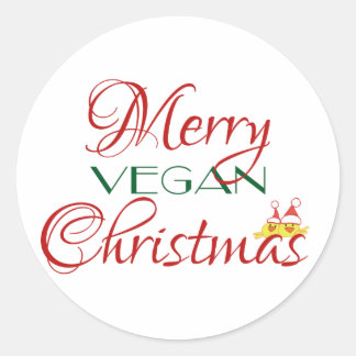 Merry Vegan-jul Runt Klistermärke