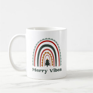 Merry Vibes Boho Rainbow Retro jul Kaffemugg