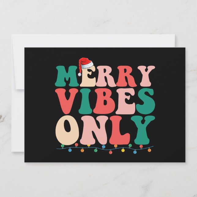 Merry Vibes Endast julfamiljen Helgdag Inbjudningar (Framsida)