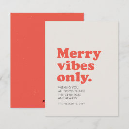 Merry vibes only coola retro non-phol-jul julkort