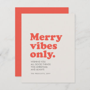 Merry vibes only coola retro non-phol-jul julkort