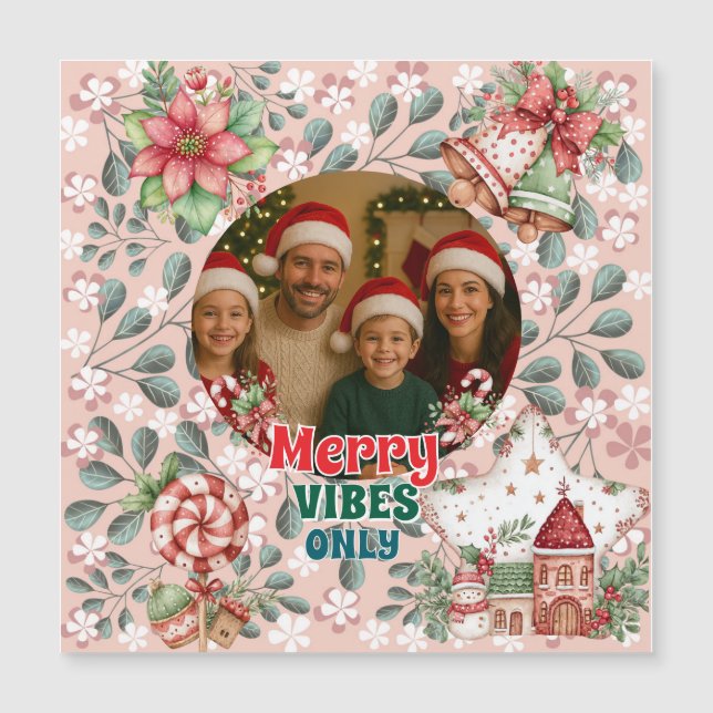 Merry Vibes Only – Funny Christmas Card  (Framsida)