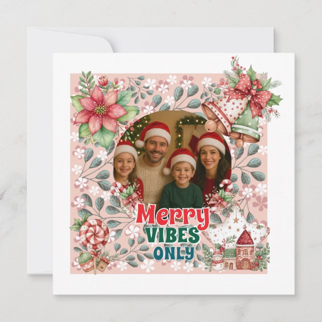 Merry Vibes Only – Funny Christmas Card  (Framsida)