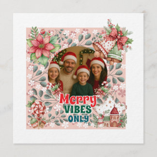 Merry Vibes Only – Funny Christmas Card Inbjudningar