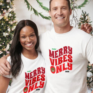 Merry Vibes Only Red Year Matching jul T Shirt
