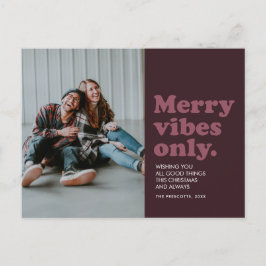 Merry vibes only retro berry helg vykort