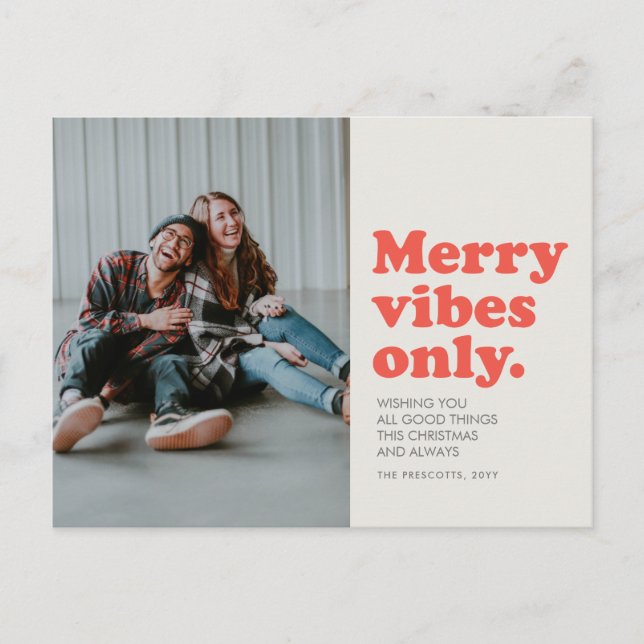 Merry Vibes only retro-foto Helg Vykort (Framsida)