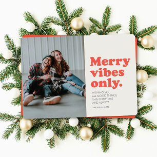 Merry Vibes only retro helgdag fotokort Julkort