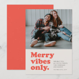 Merry Vibes only retro helgdag fotokort Julkort