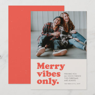 Merry Vibes only retro helgdag fotokort Julkort