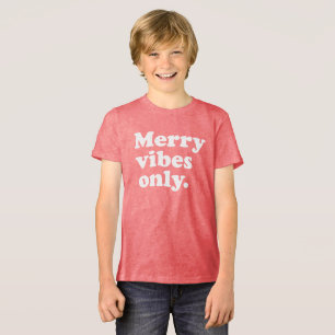 Merry vibes only roligt retro jul helgdag t shirt