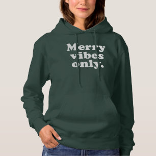 Merry vibes only roligt retro jul helgdag t shirt