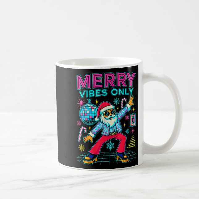 Merry Vibes Only Santa Christmas Disco Retro 70s 8 Kaffemugg (Höger)