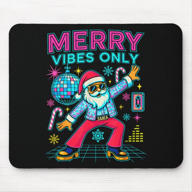 Merry Vibes Only Santa Christmas Disco Retro 70s 8 Musmatta (Framsidan)