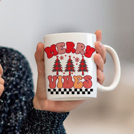 Merry Vibes Retro Groovy-Helgdagar Kaffemugg