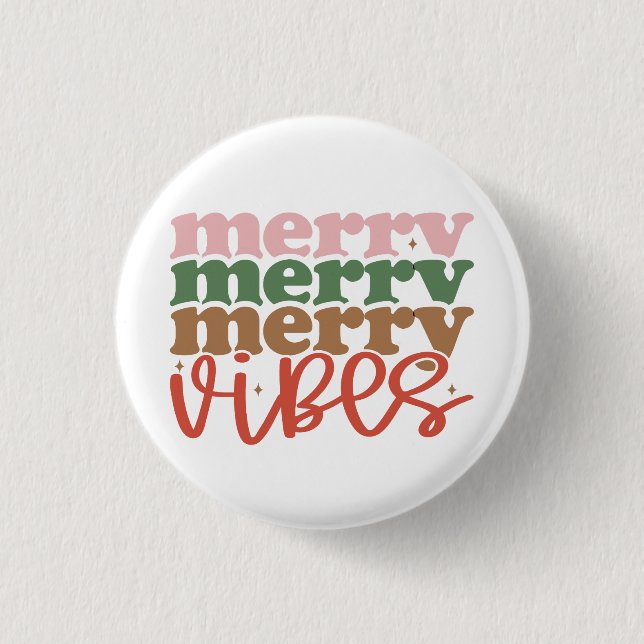 Merry Vibes Retro Groovy-Helgdagar Knapp (Framsida)