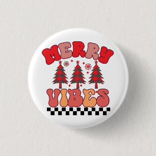Merry Vibes Retro Groovy-Helgdagar Knapp