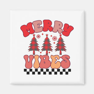 Merry Vibes Retro Groovy-Helgdagar Magnet