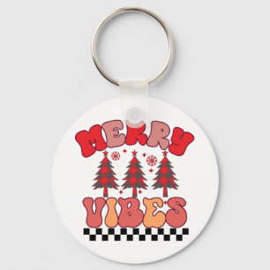 Merry Vibes Retro Groovy-Helgdagar Nyckelring