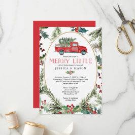 Merry Virtuell Baby Shower Inbjudan Card Red Lastb