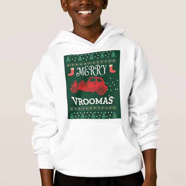 MERRY VROOMAS - CHRISTMAS UGLY SWEATER T SHIRT (Framsida)