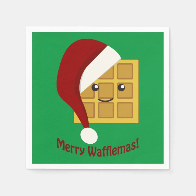 Merry Wafflemas jul Waffle Pappersservett (Framsidan)