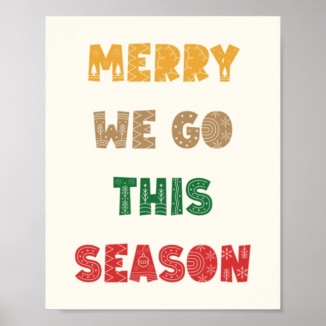 Merry We Go, God jul, jul, Helgdagar Poster (Framsidan)