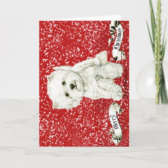 Merry Westie-jul Helgkort (Framsida)