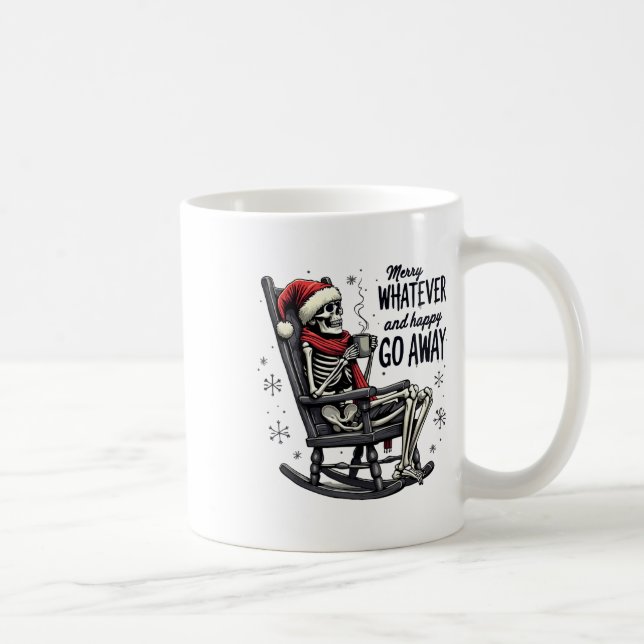 Merry Whatever And Happy Go Away Christmas Funny Q Kaffemugg (Höger)