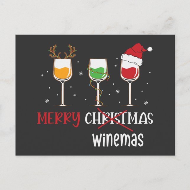 Merry Winemas Helg Vykort (Framsida)
