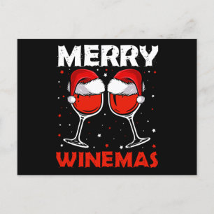 Merry Winemas Red Vin Ugly jul Vin Älskare Meddelande Vykort