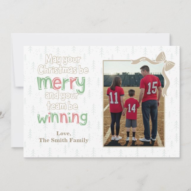 Merry & Winning Football Christmas Photo Card (Framsida)