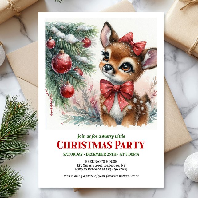Merry winter scene Christmas kids invitation digit Inbjudningar (Merry winter scene Christmas kids invitation digital download card)