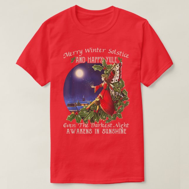 Merry Winter Solstice And Happy Yule  T Shirt (Design framsida)