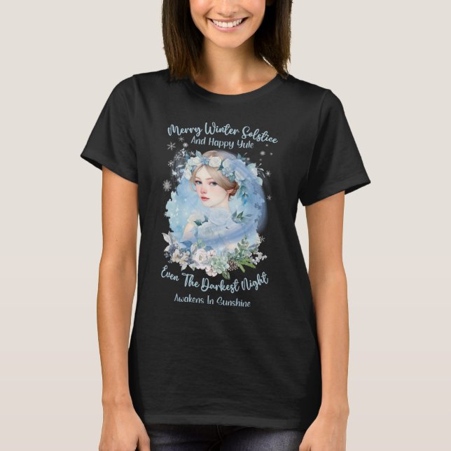 Merry Winter Solstice och Lycklig Yule Princess Sn T Shirt (Framsida)