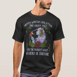 Merry Winter Solstice och Lycklig Yule T Shirt