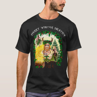Merry Winter Solstice och Lycklig Yule T Shirt